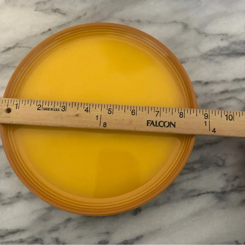 Set of Three le Creuset Yellow lunch Plates NEW NWT